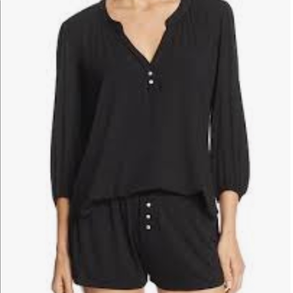 NWT Eberjey Maya Shorts Set Black M
